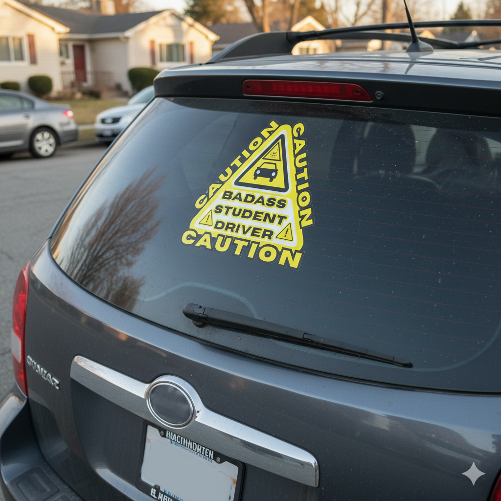 Die-Cut Magnet Student Driver Tags